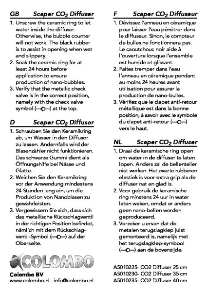 Scaper Co2 Diffusor 25 cm